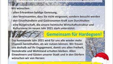 Weihnachts- und Neujahrsgruß 2020